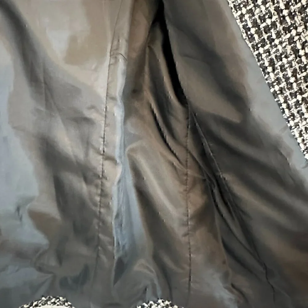 Karen Scott PLUS women's blazer suit jacket black white grey patterned women 14 - Picture 6 of 12